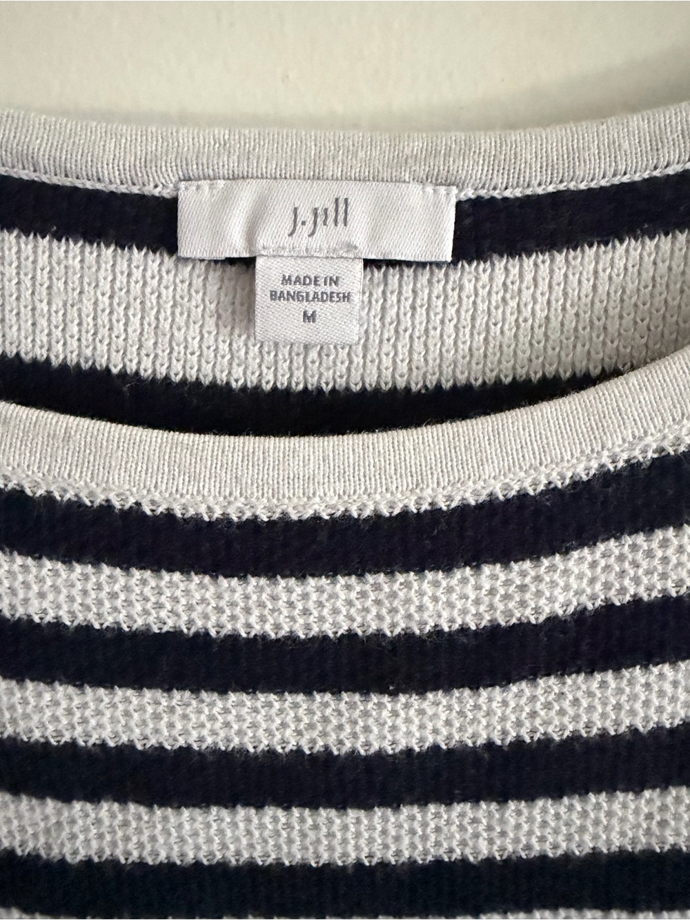 J. Jill Black & White Striped Crewneck Knit Top - Picture 3 of 5